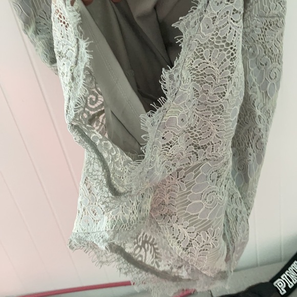 Francesca S Lined Lace Romper Dress Small Gray Women’s Small Shorts - Picture 5 of 8